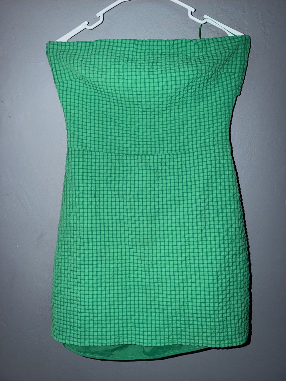 Le Lis Strapless Textured Mint Green Mini Dress
